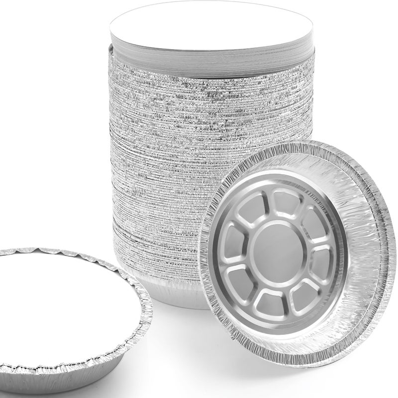 Spare Essentials (55 Pack) 7" Round Foil Pans with Lids - Small Aluminum Pans - Freezer & Oven Safe Round Aluminum Pans with Lids - Takeout Containers for Baking, Roasting, Air Fryer Food Storage - Image 1